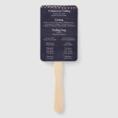 ダークブルー素朴ウッドストリングライト結婚式 プログラム ハンドファン (裏面)