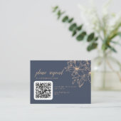 ダークブルー結婚ソフトのQRコード エンクロージャーカード (スタンド正面)