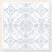 ダークブルー絞り染めパターン ガラスコースター (裏面)