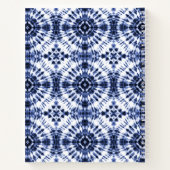 ダークブルー絞り染めパターン ノートブック (裏面)