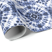 ダークブルー絞り染めパターン ラッピングペーパー (ロールコーナー)
