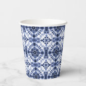 ダークブルー絞り染めパターン 紙コップ (裏面)