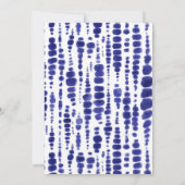 ダークブルー絞り染め志堀インジゴベビーシャワー 招待状 (裏面)