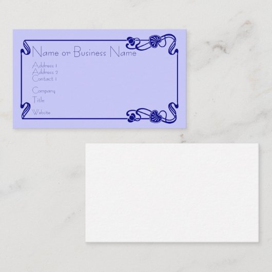 ダークブルー縁どアールデコ名刺 名刺 (正面/裏面)