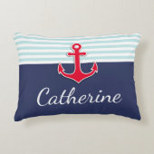 ダークブルー航海のデザインパーソナライズされた アクセントクッション (正面)