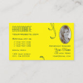 ダークブルー華美イエロー(モノグラムと写真) 名刺 (裏面)