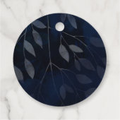 ダークブルー葉ボタニカルシモダンック結婚ズ フェイバータグ (裏面)