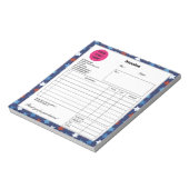 ダークブルー赤星企業ビジネスショップインボイス ノートパッド (回転)