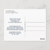 ダークブルー金ゴールドグリッター卒業発表 ポストカード (裏面)