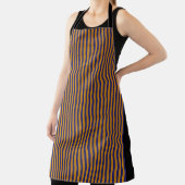 ダークブルー金ゴールドストライプシェフクラフト エプロン (インサイチュ)