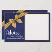 ダークブルー金ゴールドボウアドバイスカード (正面/裏面)
