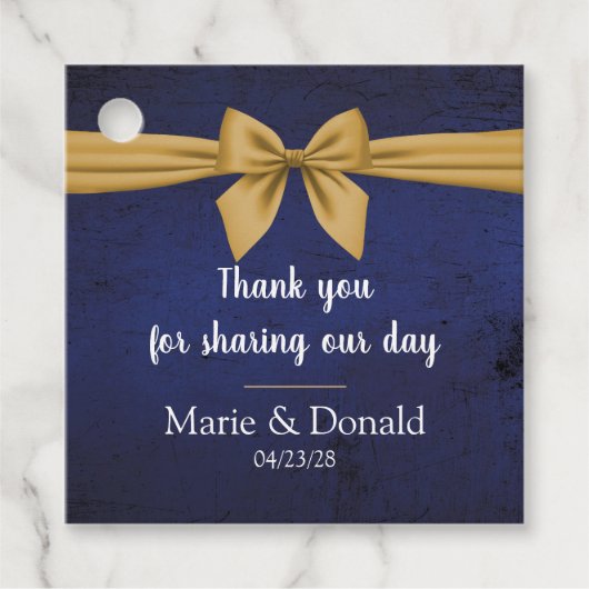 ダークブルー金ゴールドボウカスタム フェイバータグ (正面)