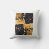 ダークブルー金ゴールド抽象芸術モノグラム クッション (裏面)