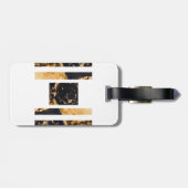 ダークブルー金ゴールド抽象芸術モノグラム ラゲッジタグ (裏面横)