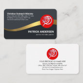 ダークブルー金ゴールド波の牧師 名刺 (正面/裏面)