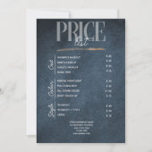  ダークブルー金ゴールド美しいサロン価格一覧ラックカード 招待状 (正面)