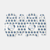 ダークブルー銀エレガント花誕生会 フェイバーボックス (折り畳みなし)