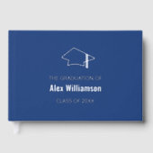 ダークブルー銀実在箔卒業ゲストブック ゲストブック (正面)