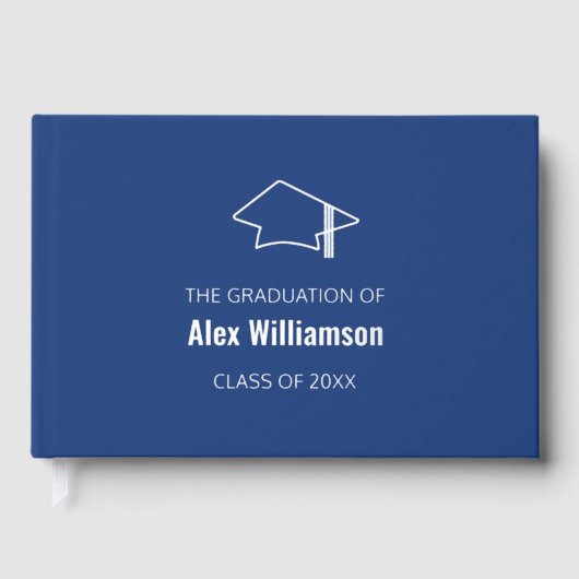 ダークブルー銀実在箔卒業ゲストブック ゲストブック (正面)