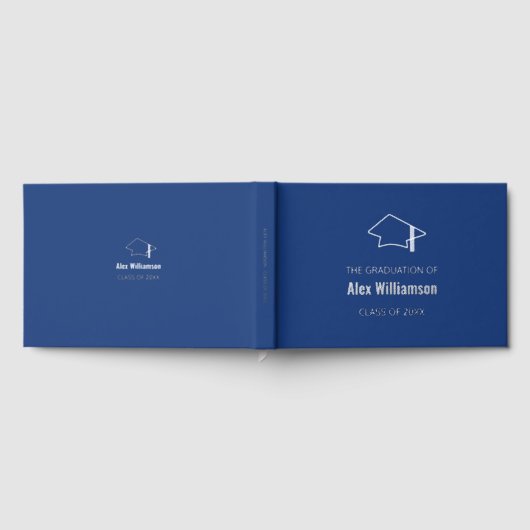 ダークブルー銀実在箔卒業ゲストブック ゲストブック (全面)