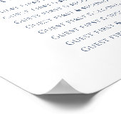 ダークブルー離れ金ゴールド楕円結婚リース ポスター (角)