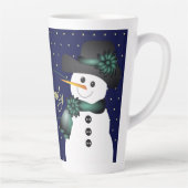 ダークブルー雪だるま カフェラテマグ (右)