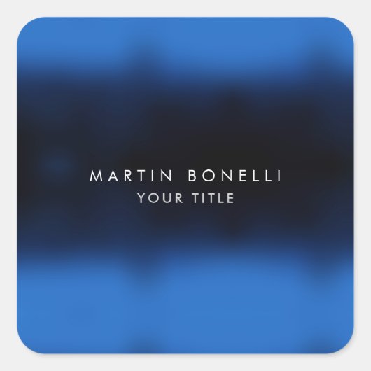 ダークブルー黒ミニマルモダンリストプレーン スクエアシール (正面)