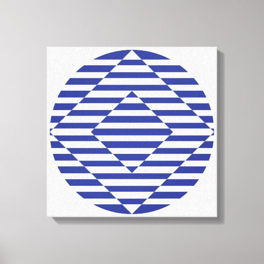 ダークブルー16インチx 16インチウォールアートの光学アート キャンバスプリント (正面)