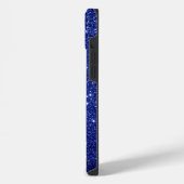 ダークブルー ギラギラ デザイン iPhoneケース (左側面)