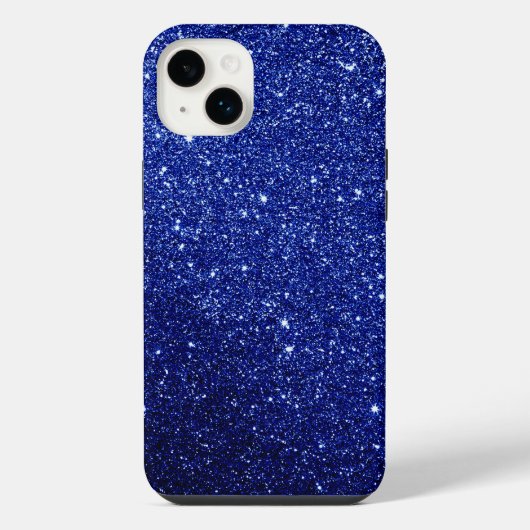 ダークブルー ギラギラ デザイン iPhoneケース (裏面)