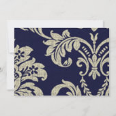 ダークブルー&クリームダマスクウェディング招待状 招待状 (裏面)
