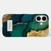 ダークブルー、グリーン、ゴールド Case-Mate iPhoneケース (裏面 (横))