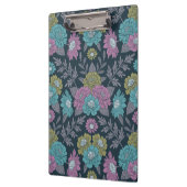 ダークブルー、グリーン、パープルフローラ クリップボード (左)