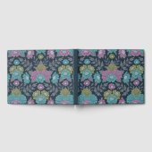 ダークブルー、グリーン、パープルフローラ ゲストブック (全面)