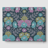 ダークブルー、グリーン、パープルフローラ ゲストブック (裏面)