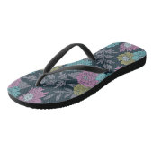 ダークブルー、グリーン、パープルフローラ ビーチサンダル (アングル)