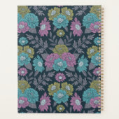 ダークブルー、グリーン、パープルフローラ プランナー手帳 (裏面)