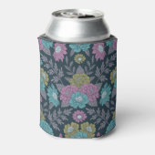ダークブルー、グリーン、パープルフローラ 缶クーラー (缶裏面)