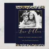 ダークブルー＆ゴールド ラブ＆チア ニューヤーズ フォト シーズンカード (正面/裏面)