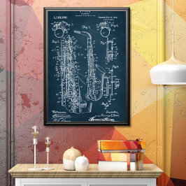 ダークブルー |サクソフォン特許 ポスター