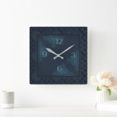 ダークブルー スクエア壁時計 (ホーム)