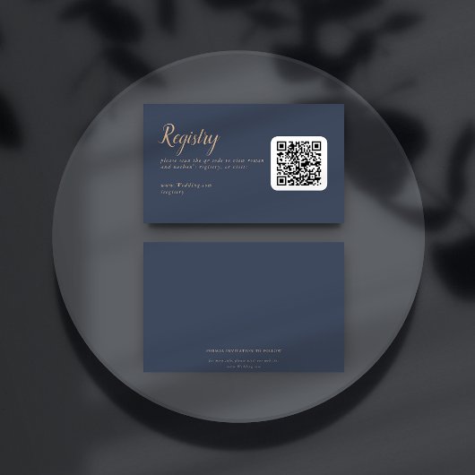 ダークブルー ソフト ウェディング ギフト レジストリー エンクロージャーカード