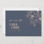 ダークブルー ソフト ウェディング ザ デート カード (正面)