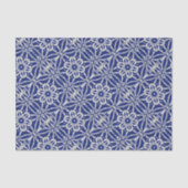 ダークブルー/ナチュラルろうけつ染めプリントスタイルフラワークラフト 薄葉紙 (正面)