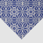 ダークブルー/ナチュラルろうけつ染めプリントスタイルフラワークラフト 薄葉紙 (詳細)