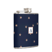 ダークブルー&バラ金ゴールドピンクグリティタリースターズスター フラスク (右)