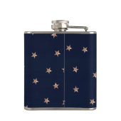 ダークブルー&バラ金ゴールドピンクグリティタリースターズスター フラスク (裏面)