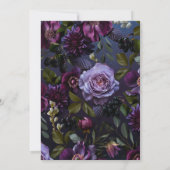 ダークブルー&パープルフローラムーディカップルシャワー 招待状 (裏面)