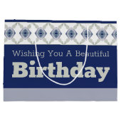 ダークブルー(フローラアクセント) ラージペーパーバッグ (裏面)