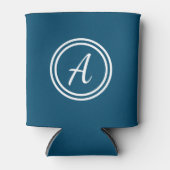 ダークブルー&ホワイトカスタムモノグラムクーラーボックス 缶クーラー (正面)